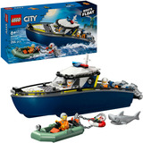 LEGO CITY La poursuite en bateau de police, Jouets de construction 