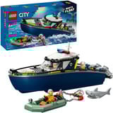 LEGO City - Poursuite avec un bateau de police, Jouets de construction 60456