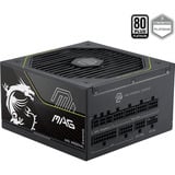 MSI MAG A1000PLS PCIE5 alimentation modulaire 1000 watt Noir, 1x 12V-2x6, 4x PCIe, 1x 12V-2x6, 4x PCIe