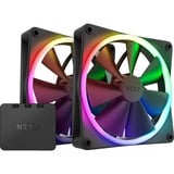 NZXT F140 RGB DUO ventilateurs de boîtier Noir, 2 pièces, 140 x 140 x 25 mm, PWM, contrôleur inclus
