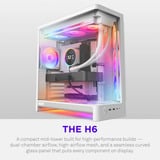 NZXT H6 ( 2026 ) Tout Blanc boîtier midi tower Blanc | 2x USB-A | 1x USB-C | Verre trempé
