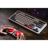 8BitDo Retro Mechanical Keyboard N Edition, clavier gaming Gris/rouge foncé, Layout États-Unis, Kailh Box White, TKL, Bluetooth Low Energy, Wireless 2.4G, USB