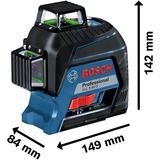 Bosch GLL 3-80 G Niveau de ligne 30 m, Laser Cross Ligne Bleu/Noir, 30 m, 0,03 mm/m, 4°, 120 m, horizontale/verticale, Vert