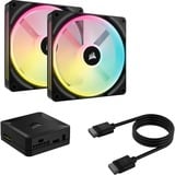 Corsair iCUE LINK QX140 RGB Starter kit ventilateurs de boîtier Noir, 2 pièces, 140 x 140 x 25 mm, PWM