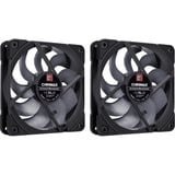Noctua NF-A12x25 G2 PWM Sx2-PP chromax.black ventilateurs de boîtier Noir, 2 pièces, 120 x 120 x 25 mm