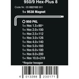 Wera 950/9 Jeu de clés hexagonales 8, Tournevis Chrome, 10 pièces, métrique, chromé