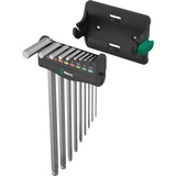 Wera 950/9 Jeu de clés hexagonales 8, Tournevis Chrome, 10 pièces, métrique, chromé