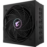 GIGABYTE GP-AE850PM PG5 alimentation  modulaire 850 watt Noir, 1x 12VHPWR, 6x PCIe, 80 PLUS Platinum, Conception entièrement modulaire, Ventilateur de 120 mm, Compatible ATX 3.0, Prise EU, 850 W, 100 - 240 V, 50/60 Hz, 12 A, Actif, 125 W