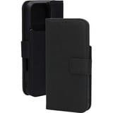 Mobiparts iPhone 16 Pro - Étui portefeuille en cuir 2-en-1, Housse smartphone Noir