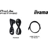 iiyama ProLite P1671HSC-B1 15.6" Moniteur  Noir (Mat), 1x Mini HDMI (Type-C), 2x USB-C, Audio