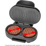 Clatronic Gril à hamburger HBM 3696, Grill à contact Acier inoxydable/Noir