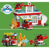 Lego DUPLO - La caserne et l'hélicoptère des pompiers, Jouets de  construction 10970