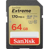SanDisk Extreme SDXC 64 Go, Carte mémoire UHS-I U3, Classe 10, V30