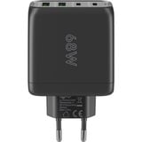goobay 68W GaN USB-C PD Multiport Quick Charger Noir, 2x USB-C, 2x USB-A