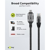 goobay Adaptateur réseau USB-C 3.2 Gen1 vers RJ-45, Carte réseau Noir/Argent, 5 mètres