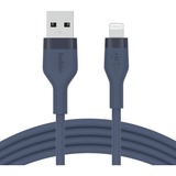Belkin BOOSTCHARGE Flex câble USB-A avec connecteur Lightning Bleu foncé, 1 m