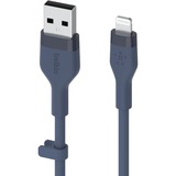 Belkin BOOSTCHARGE Flex câble USB-A avec connecteur Lightning Bleu foncé, 1 m