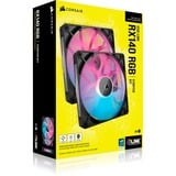 Corsair iCUE LINK RX140 RGB PWM Starter kit ventilateurs de boîtier Noir, 2 pièces, 140 x 140 x 25 mm