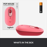 Logitech POP - HEARTBREAKER, Souris Rose/Rouge, 1000 - 4000 dpi, Bluetooth