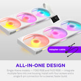 NZXT F360 RGB Reverse ventilateurs de boîtier Blanc, 3 pièces, 360 x 120 x 25 mm, PWM