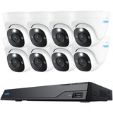 Reolink NVS16-8MD8, 8 MP PoE intelligent, Caméra de surveillance Blanc/Noir, 8 pièces, 8 MP, PoE, 4 To