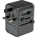 Verbatim Adaptateur universel de voyage UTA-04, Prise de voyage Noir/Argent, 3x USB-A, 2x USB-C