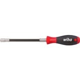 Wiha Tournevis avec porte-embout Serrage SoftFinish avec bague de verrouillage Noir/Rouge, Arbre flexible, 1/4"