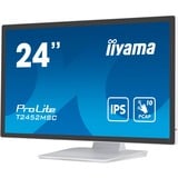 iiyama ProLite T2452MSC-W1 24" Moniteur  Blanc/Noir, Touch, HDMI, DisplayPort, USB, Audio