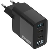 Sitecom 65W GaN Power Delivery chargeur mural avec affichage LED Noir