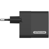 Sitecom 65W GaN Power Delivery chargeur mural avec affichage LED Noir
