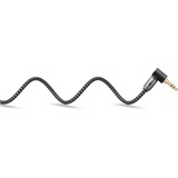 goobay Câble de connexion stéréo auxiliaire Plus Audio 3,5 mm 90° Noir/Argent, 2 mètres