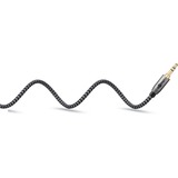 goobay Câble de connexion stéréo auxiliaire Plus Audio 3,5 mm 90° Noir/Argent, 2 mètres
