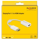 DeLOCK DisplayPort 1.1 > HDMI, Adaptateur Blanc, 0,15 mètres