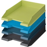 Herlitz 50033966 bac de rangement de bureau Plastique Bleu, Bac à courrier Bleu, Plastique, Bleu, A4, Allemagne, 1 pièce(s)