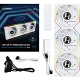 Lian Li UNI FAN TL120 LCD Reverse Blade Wireless Triple Pack, Ventilateur de boîtier Blanc, 4 broches PWM + 1x 9 broches USB, contrôleur inclus