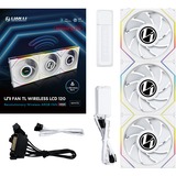 Lian Li UNI FAN TL 120 LCD Wireless Reverse Blade ventilateurs de boîtier RGB  Blanc, 3 pièces, 120 x 124 x 28 mm, PWM, 1x 9 broches USB, contrôleur inclus