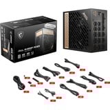 MSI MEG Ai1300P PCIE5 alimentation  modulaire 1300 watt Noir, 1x 12V-2x6, 8x PCIe, 1300 W, 100 - 240 V, 50 - 60 Hz, 10 A, 5 A, Actif