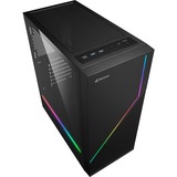 Sharkoon RGB FLOW, Boîtier PC Noir, 3x USB-A | RGB | Window