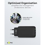 goobay Chargeur rapide multiport USB-C PD GaN (65 W) Noir, 2x USB-C, 1x USB-A, Power Delivery, QuickCharge