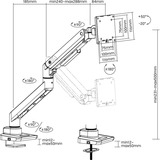 goobay Single Monitor Mount Gaming, 17 à 49, Support de moniteur Noir