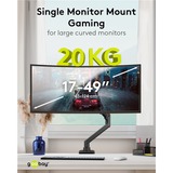 goobay Single Monitor Mount Gaming, 17 à 49, Support de moniteur Noir