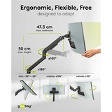 goobay Single Monitor Mount Gaming, 17 à 49, Support de moniteur Noir