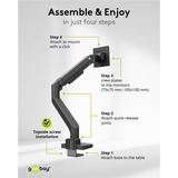 goobay Single Monitor Mount Gaming, 17 à 49, Support de moniteur Noir