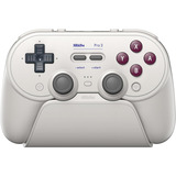 8BitDo 8BitDo Pro 3 Bluetooth Gamepad G Classic, Manette de jeu Gris clair/Rouge
