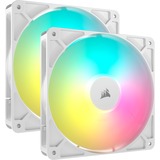 Corsair RS140 ARGB, Ventilateur de boîtier Blanc, 2 pièces, connecteur de ventilateur PWM à 4 broches