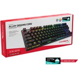 HyperX Alloy Origins Core, clavier gaming Noir, Layout États-Unis, HyperX Aqua, US layout, HyperX Aqua, TKL, RGB LED