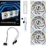 Lian Li UNI FAN SL120 LCD Wireless, Ventilateur de boîtier Blanc, 3 pièces, connecteur de ventilateur PWM à 4 broches