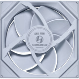 Lian Li UNI FAN TL140 LCD Wireless Single Pack, Ventilateur de boîtier Blanc, 4 broches PWM + 1x 9 broches USB