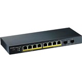 Zyxel ZyXEL GS1900-10HP V2 PoE/GE/SMA/08, Switch Noir, Géré, L2, Gigabit Ethernet (10/100/1000), Connexion Ethernet, supportant l'alimentation via ce port (PoE), Montage mural