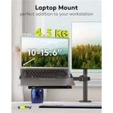 goobay Support de PC portable pour bras de moniteur, 10 à 15,6 pouces  Noir